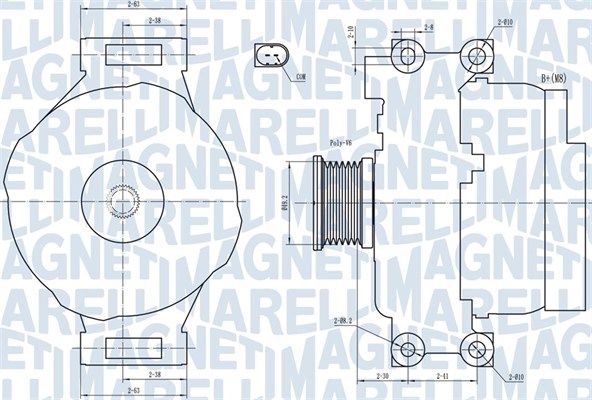 MAGNETI MARELLI kintamosios srovės generatorius 063731773010